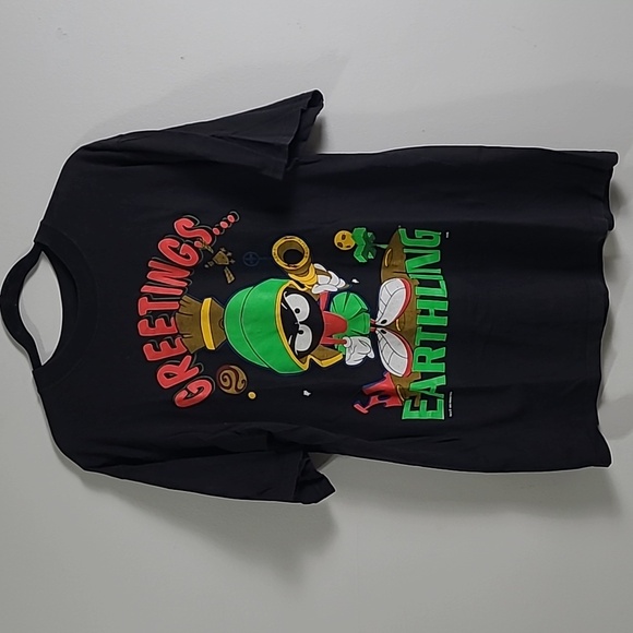 Vintage 90's Warner Bros Greetings Earthling Marvin the Martian graphic tshirt - Picture 1 of 7